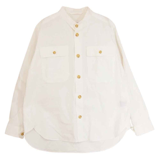 クイルプモードエアーティザン Chambers 高密度オックスフォード バンドカラー 長袖 シャツ ホワイト系 S【中古】