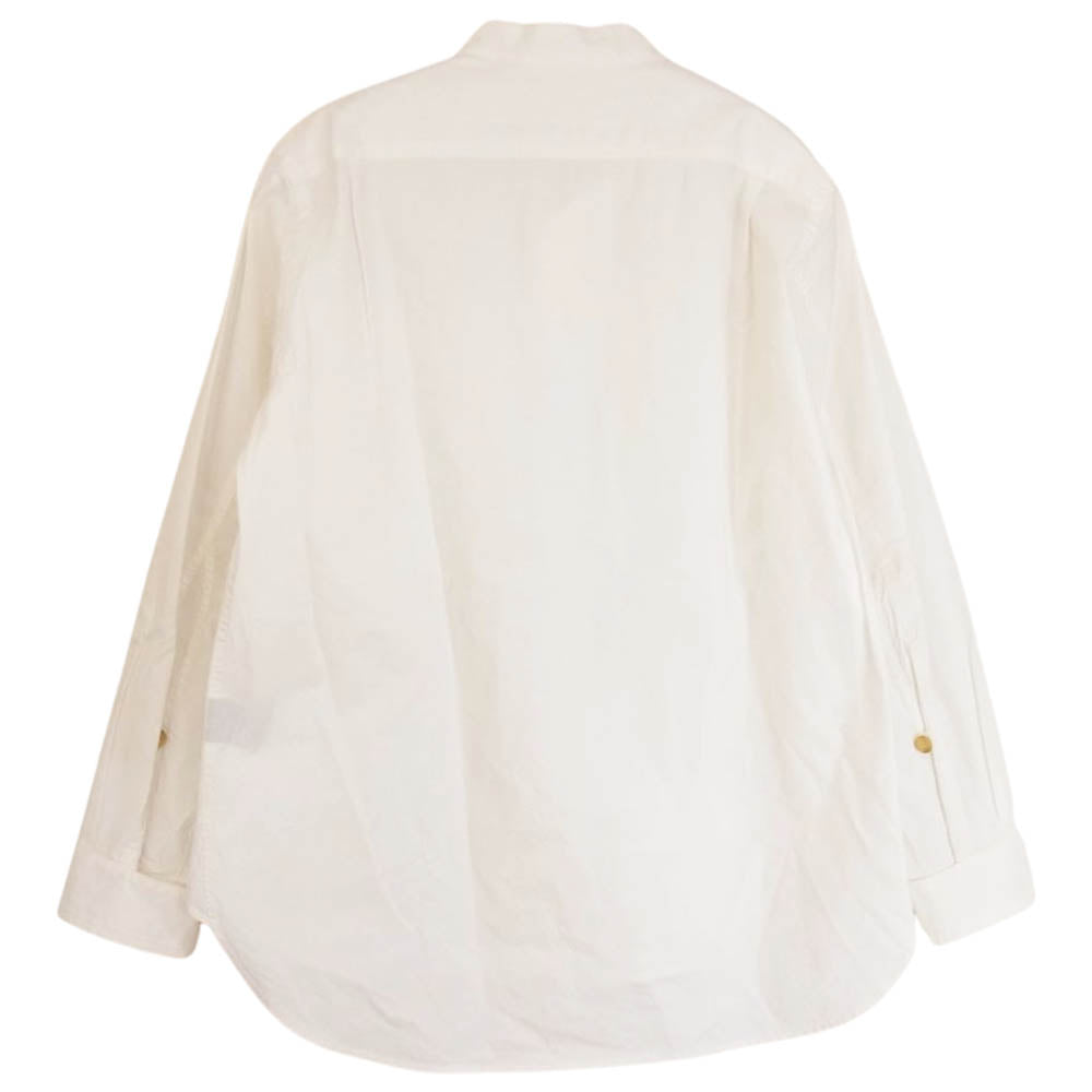 クイルプモードエアーティザン Chambers 高密度オックスフォード バンドカラー 長袖 シャツ ホワイト系 S【中古】