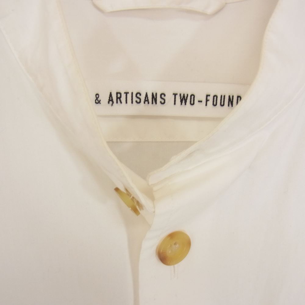 クイルプモードエアーティザン Chambers 高密度オックスフォード バンドカラー 長袖 シャツ ホワイト系 S【中古】