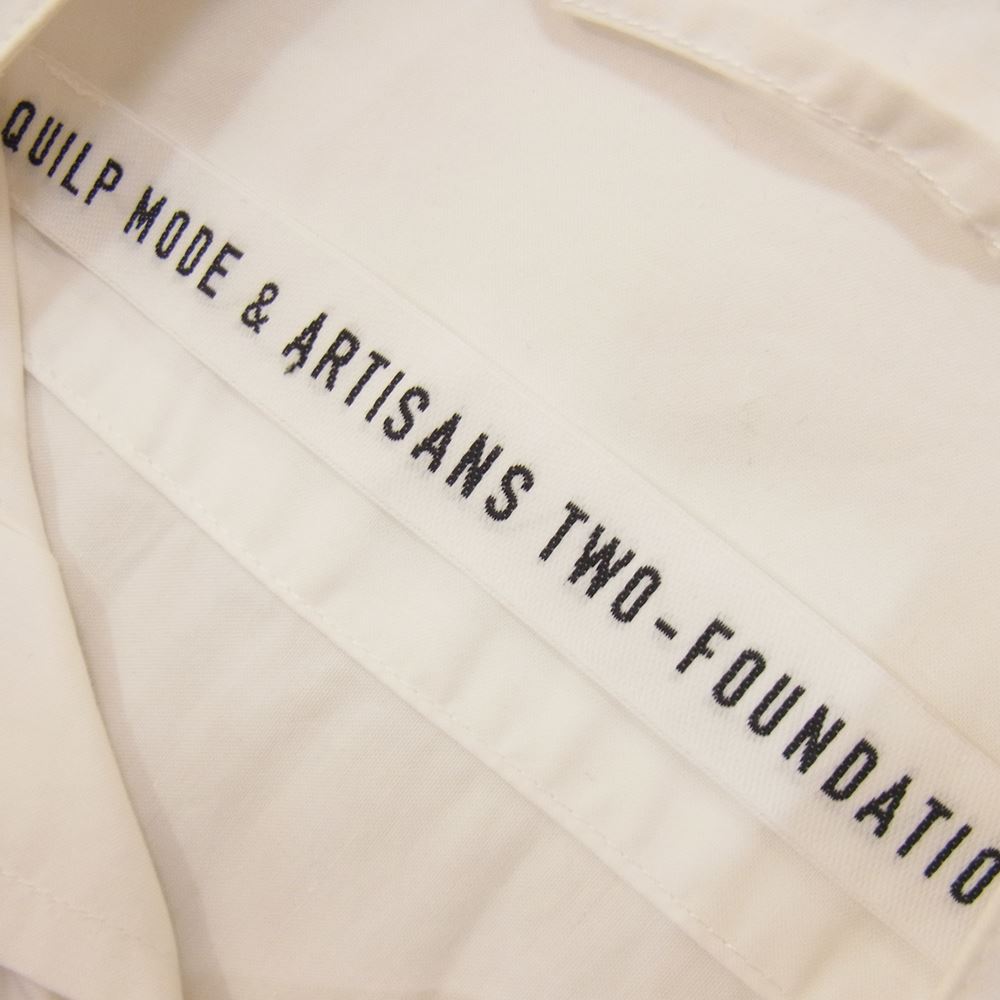 クイルプモードエアーティザン Chambers 高密度オックスフォード バンドカラー 長袖 シャツ ホワイト系 S【中古】