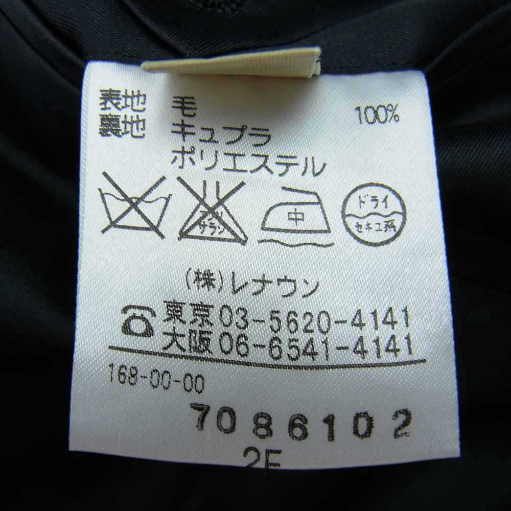 Aquascutum アクアスキュータム 7086102 ウール ダブル ジャケット スラックス セットアップ ブラック 98AB6 ※ネーム刺?跡あり ブラック系【中古】