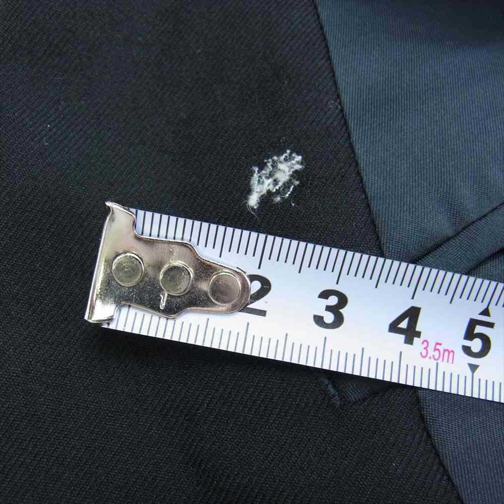 Aquascutum アクアスキュータム 7086102 ウール ダブル ジャケット スラックス セットアップ ブラック 98AB6 ※ネーム刺?跡あり ブラック系【中古】