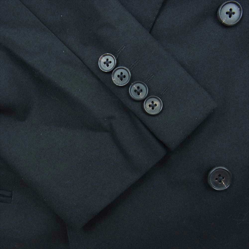 Aquascutum アクアスキュータム 7086102 ウール ダブル ジャケット スラックス セットアップ ブラック 98AB6 ※ネーム刺?跡あり ブラック系【中古】