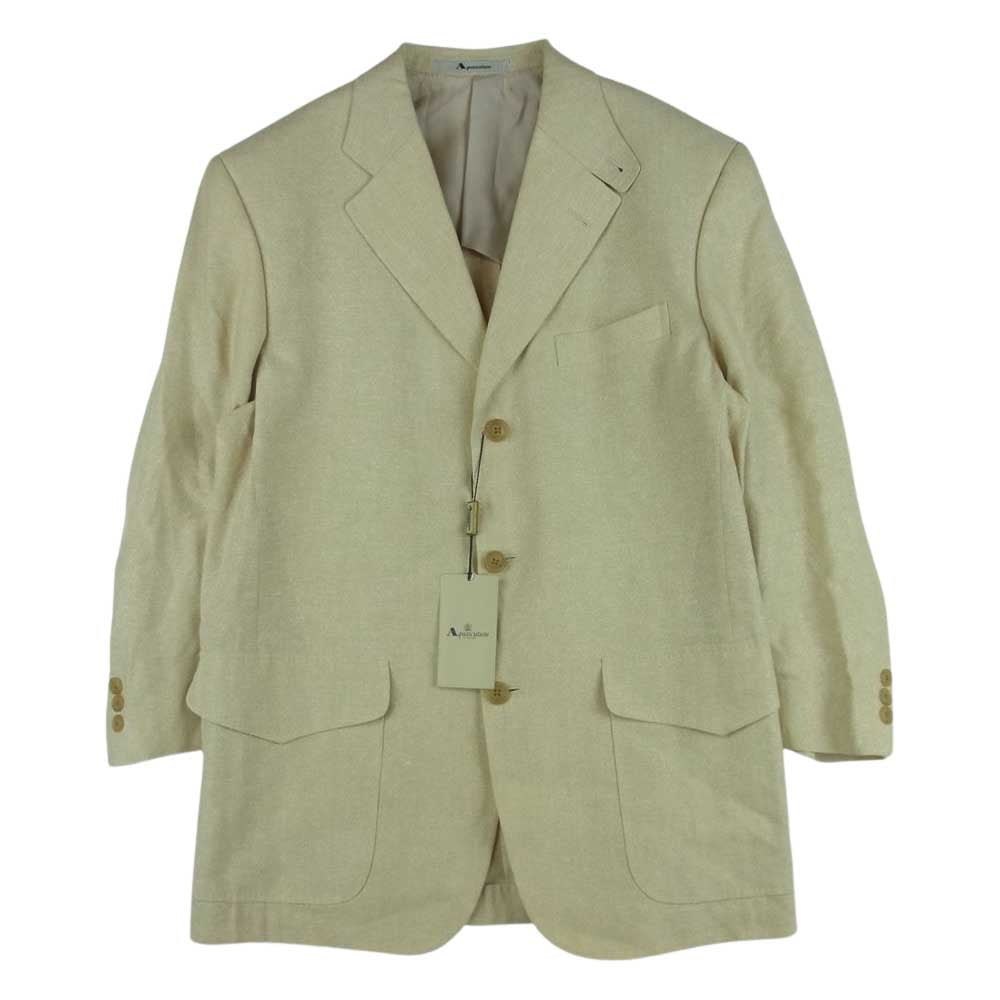 Aquascutum アクアスキュータム 6604506 リネン シルク ジャケット 日本製 ベージュ系 80 M【極上美品】【中古】