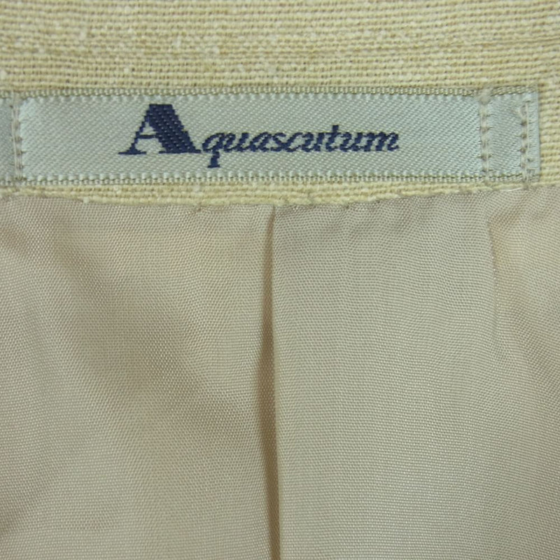 Aquascutum アクアスキュータム 6604506 リネン シルク ジャケット 日本製 ベージュ系 80 M【極上美品】【中古】