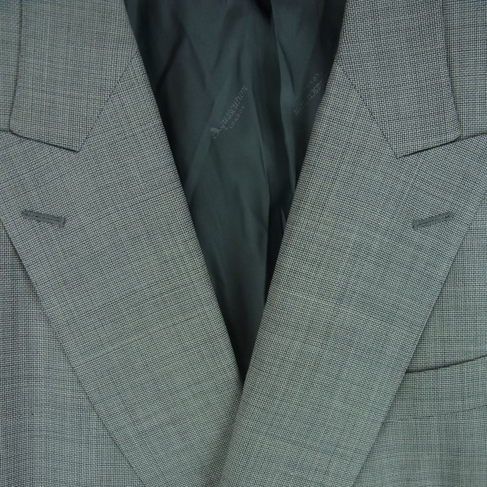 Aquascutum アクアスキュータム 6603202 シルク混 ウール ダブル ジャケット 94AB4 グレー系 95 AB4【極上美品】【中古】