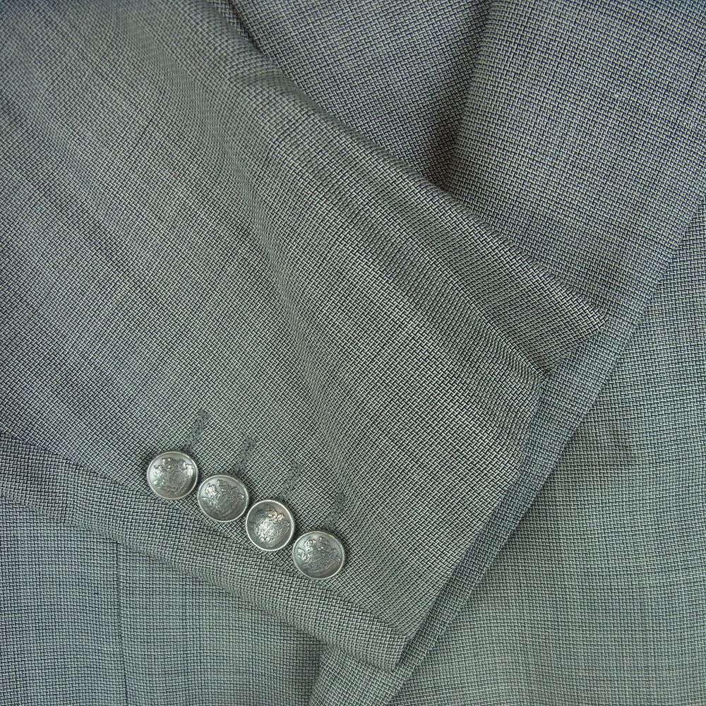 Aquascutum アクアスキュータム 6603202 シルク混 ウール ダブル ジャケット 94AB4 グレー系 95 AB4【極上美品】【中古】