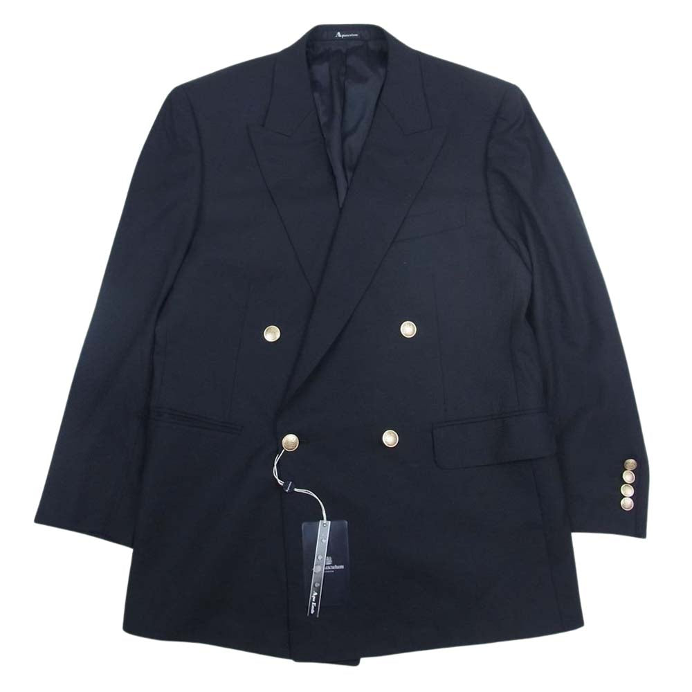 Aquascutum アクアスキュータム A9720201 ウール ダブル ジャケット 94AB4  ブラック系 94AB4【中古】