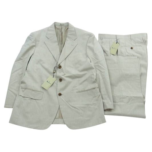 Aquascutum アクアスキュータム 6681070 コットン ジャケット スラックス セットアップ ベージュ 94AB4 ベージュ系【中古】