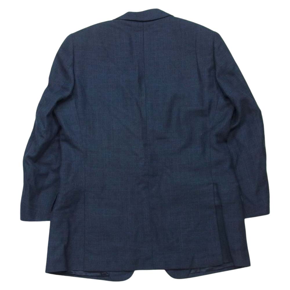 Dunhill ダンヒル ウール リネン混 テーラード ジャケット ネーム刺繍あり スペイン製 ネイビー系 L【中古】