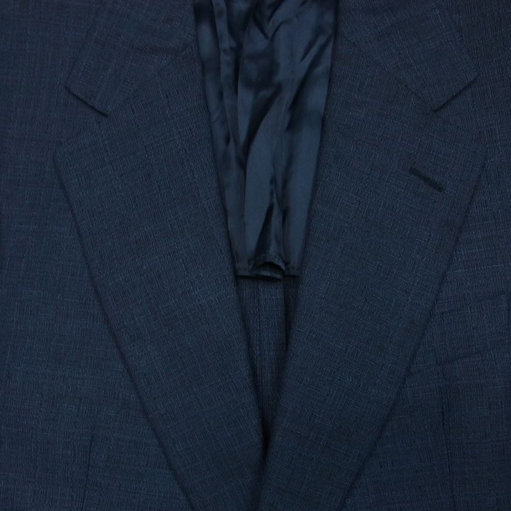 Dunhill ダンヒル ウール リネン混 テーラード ジャケット ネーム刺繍あり スペイン製 ネイビー系 L【中古】