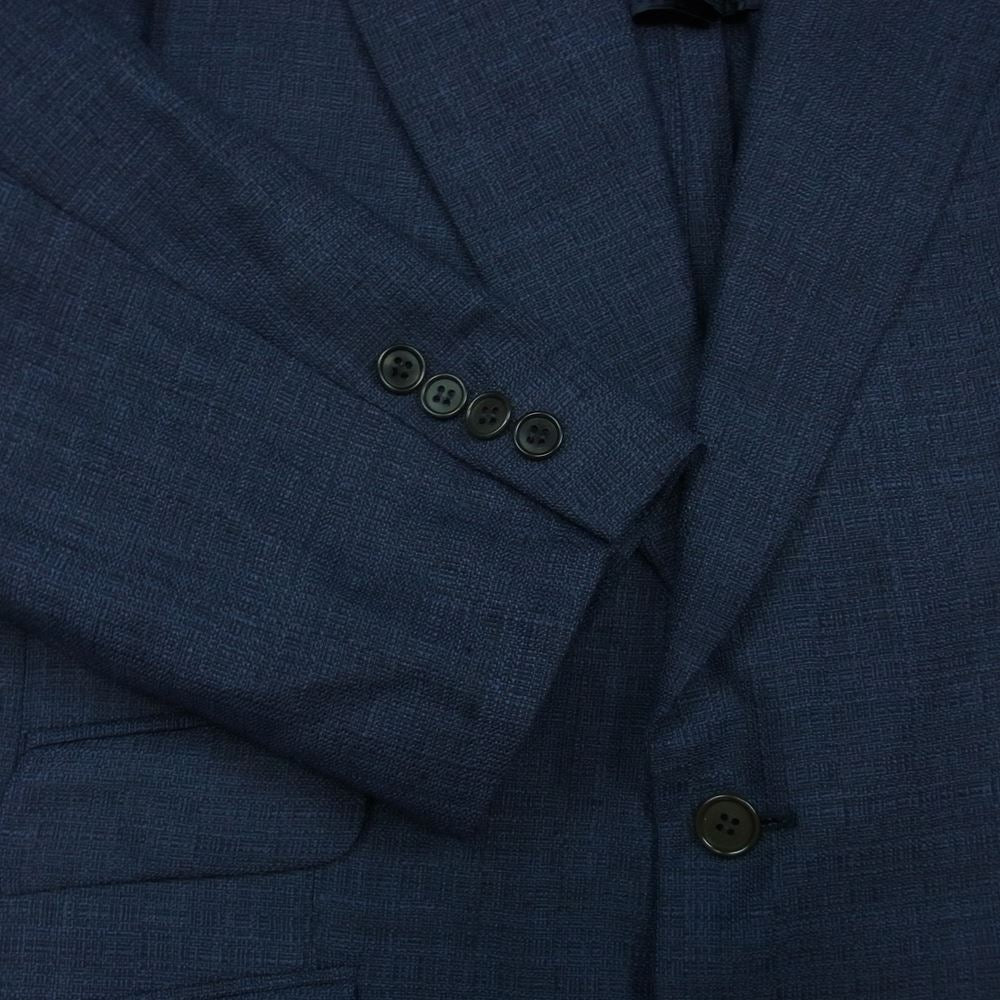 Dunhill ダンヒル ウール リネン混 テーラード ジャケット ネーム刺繍あり スペイン製 ネイビー系 L【中古】