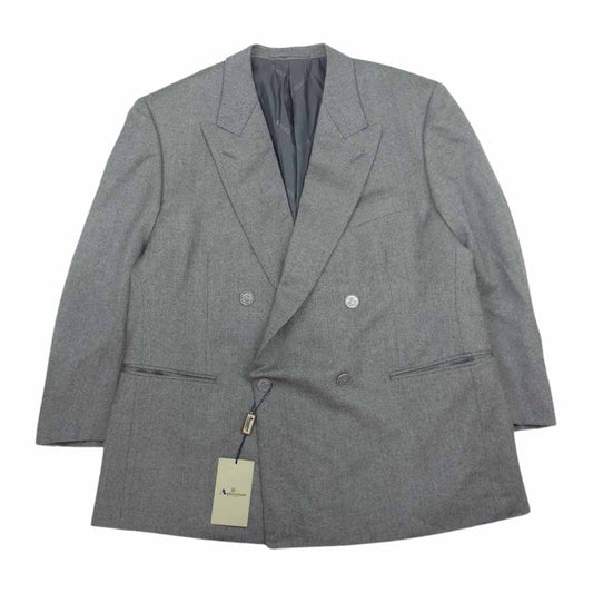 Aquascutum アクアスキュータム 7005137 ウール ダブル ジャケット 100BB5 グレー系 100/94/170【極上美品】【中古】
