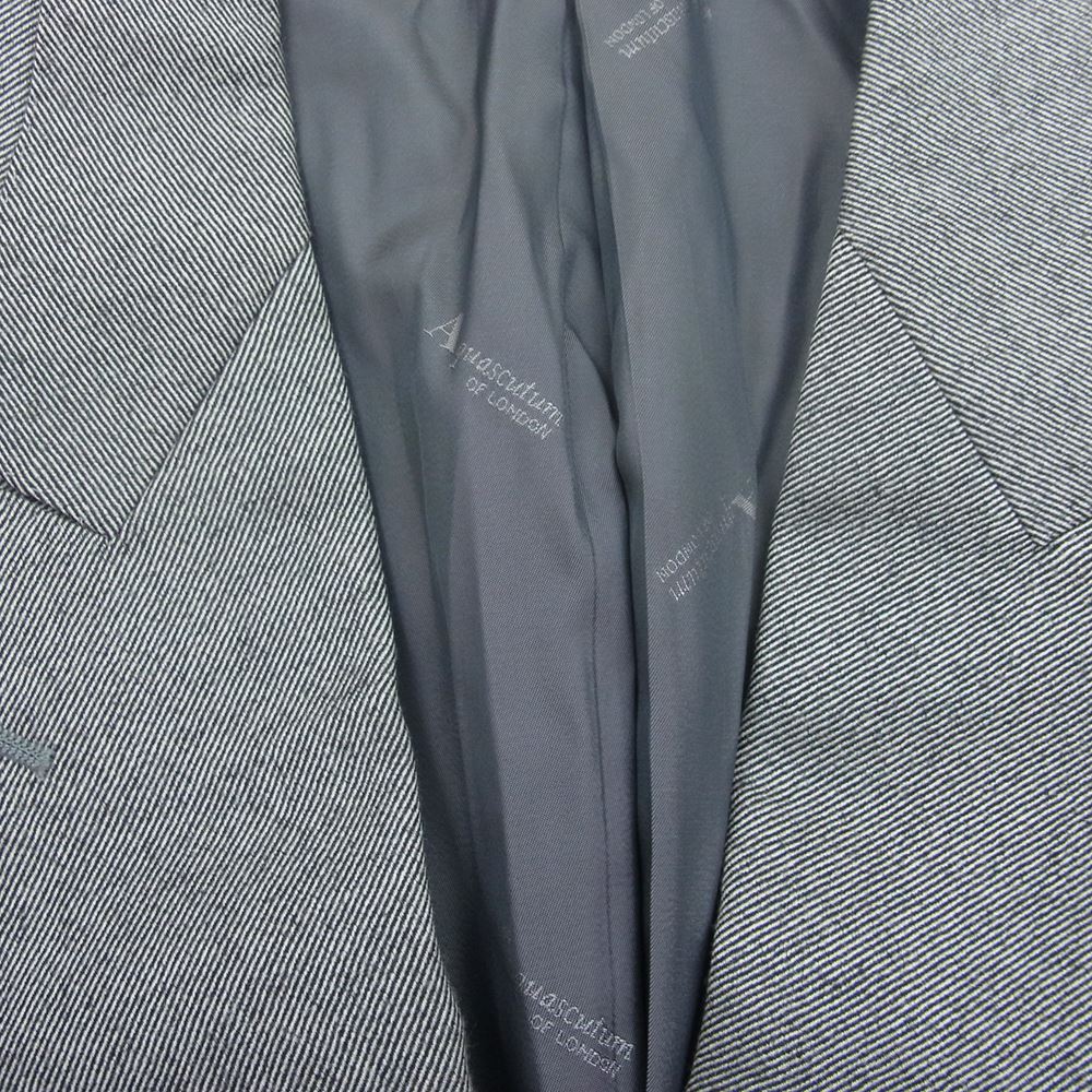 Aquascutum アクアスキュータム 7005137 ウール ダブル ジャケット 100BB5 グレー系 100/94/170【極上美品】【中古】