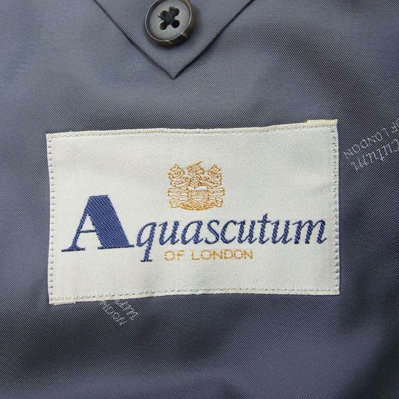 Aquascutum アクアスキュータム 7005137 ウール ダブル ジャケット 100BB5 グレー系 100/94/170【極上美品】【中古】