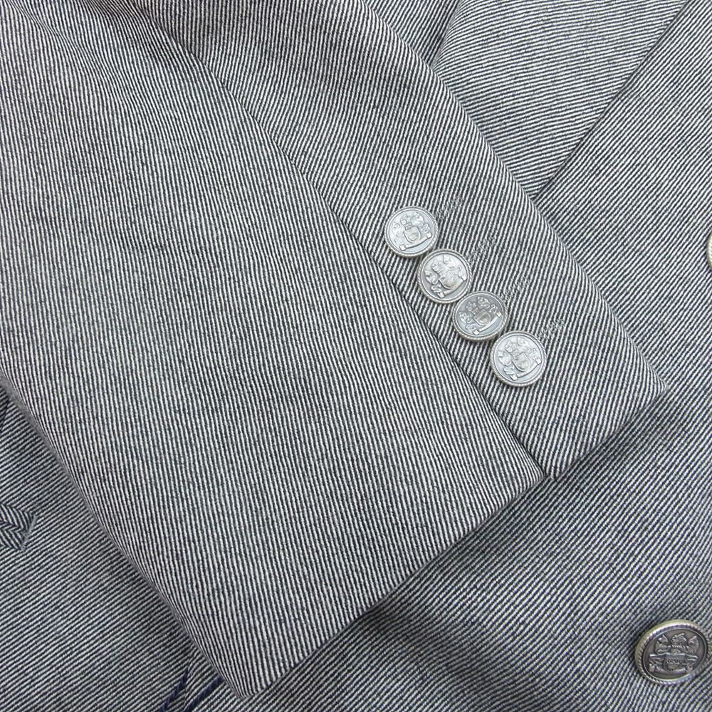 Aquascutum アクアスキュータム 7005137 ウール ダブル ジャケット 100BB5 グレー系 100/94/170【極上美品】【中古】