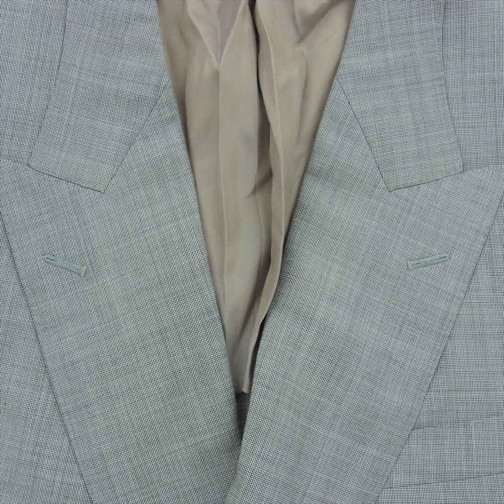 Aquascutum アクアスキュータム 6681202 ウール モヘヤ混 ダブル ジャケット スラックス セットアップ ブラウン 94AB4 グレー系【極上美品】【中古】