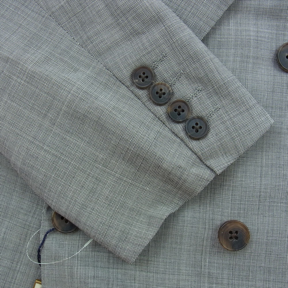 Aquascutum アクアスキュータム 6681202 ウール モヘヤ混 ダブル ジャケット スラックス セットアップ ブラウン 94AB4 グレー系【極上美品】【中古】