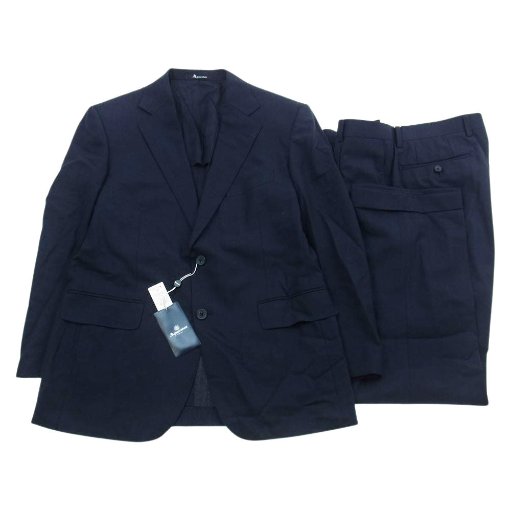 Aquascutum アクアスキュータム A9412572 ウール ジャケット スラックス セットアップ 94AB4 ダークネイビー系【極上美品】【中古】