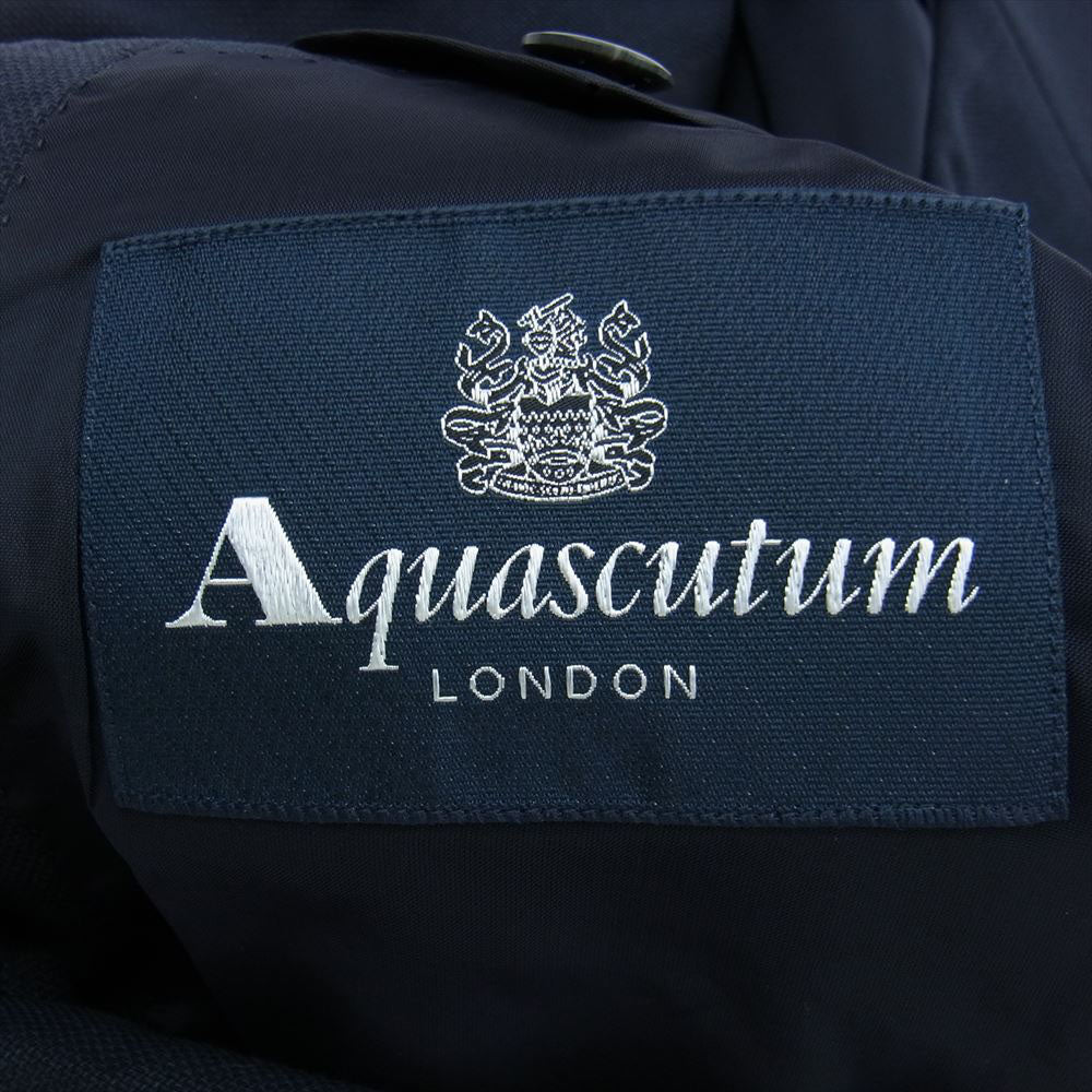 Aquascutum アクアスキュータム A9412572 ウール ジャケット スラックス セットアップ 94AB4 ダークネイビー系【極上美品】【中古】