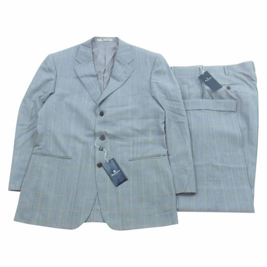 Aquascutum アクアスキュータム 6682016 ウール ジャケット スラックス セットアップ グレー チェック 94AB4 グレー系【極上美品】【中古】