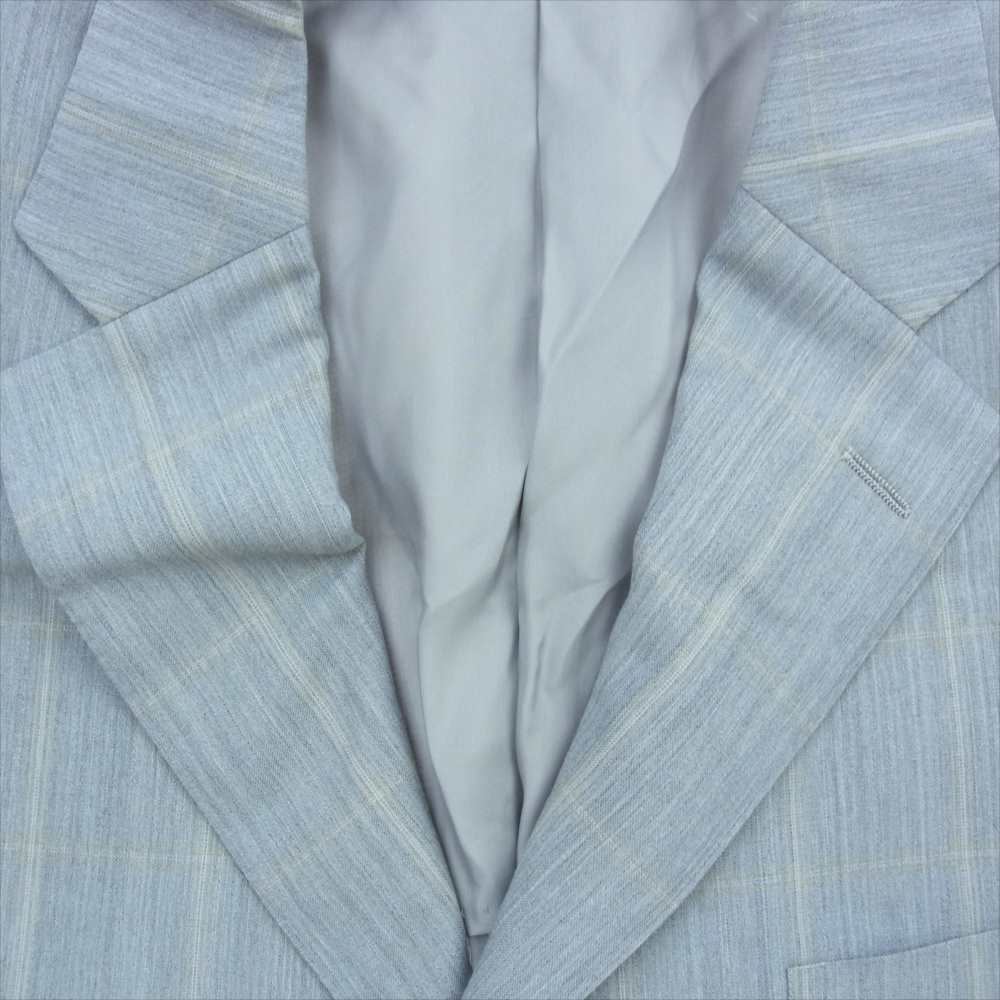 Aquascutum アクアスキュータム 6682016 ウール ジャケット スラックス セットアップ グレー チェック 94AB4 グレー系【極上美品】【中古】