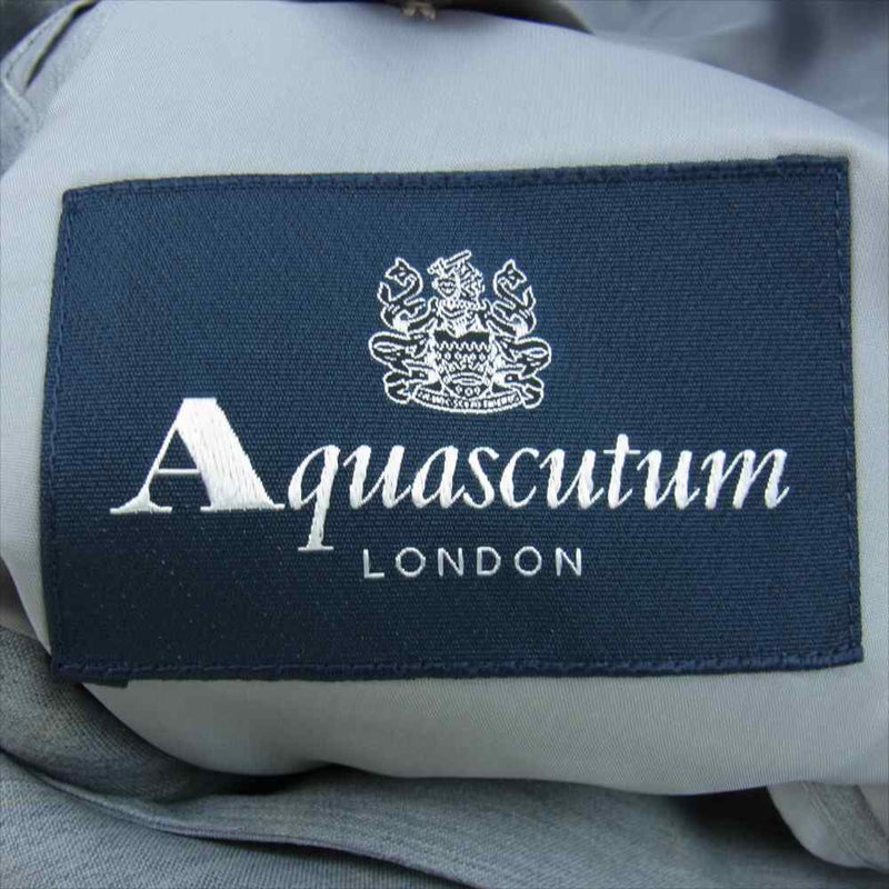 Aquascutum アクアスキュータム 6682016 ウール ジャケット スラックス セットアップ グレー チェック 94AB4 グレー系【極上美品】【中古】