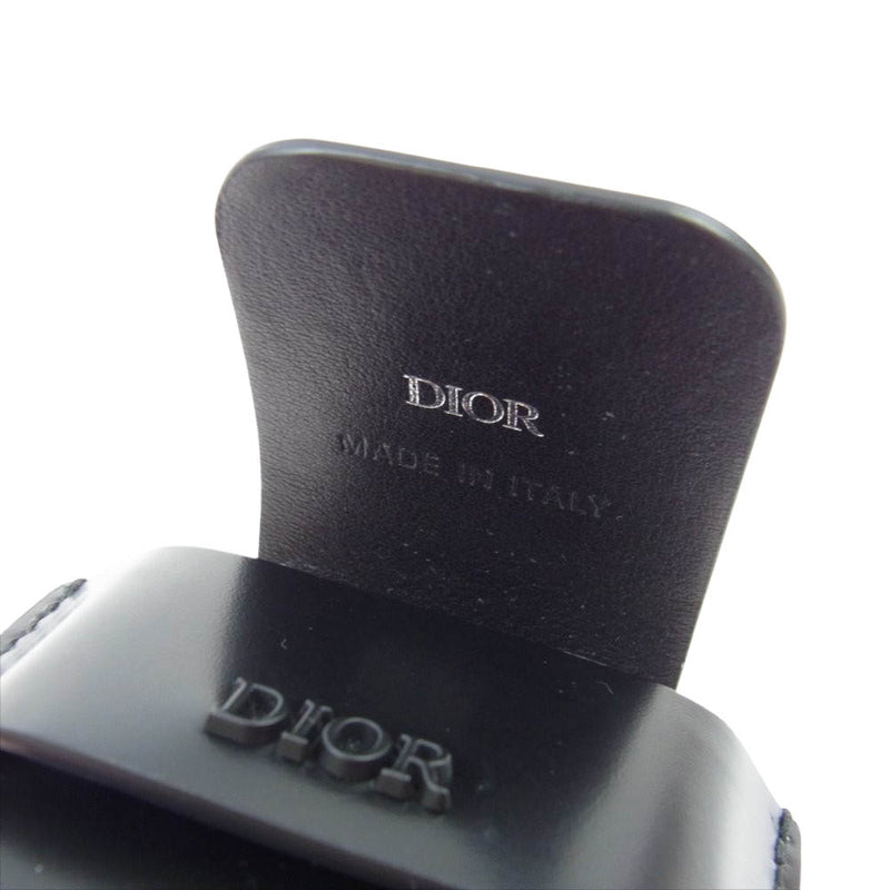 Dior ディオール AirPods エアーポッズ レザー ケース ブラック系【美品】【中古】