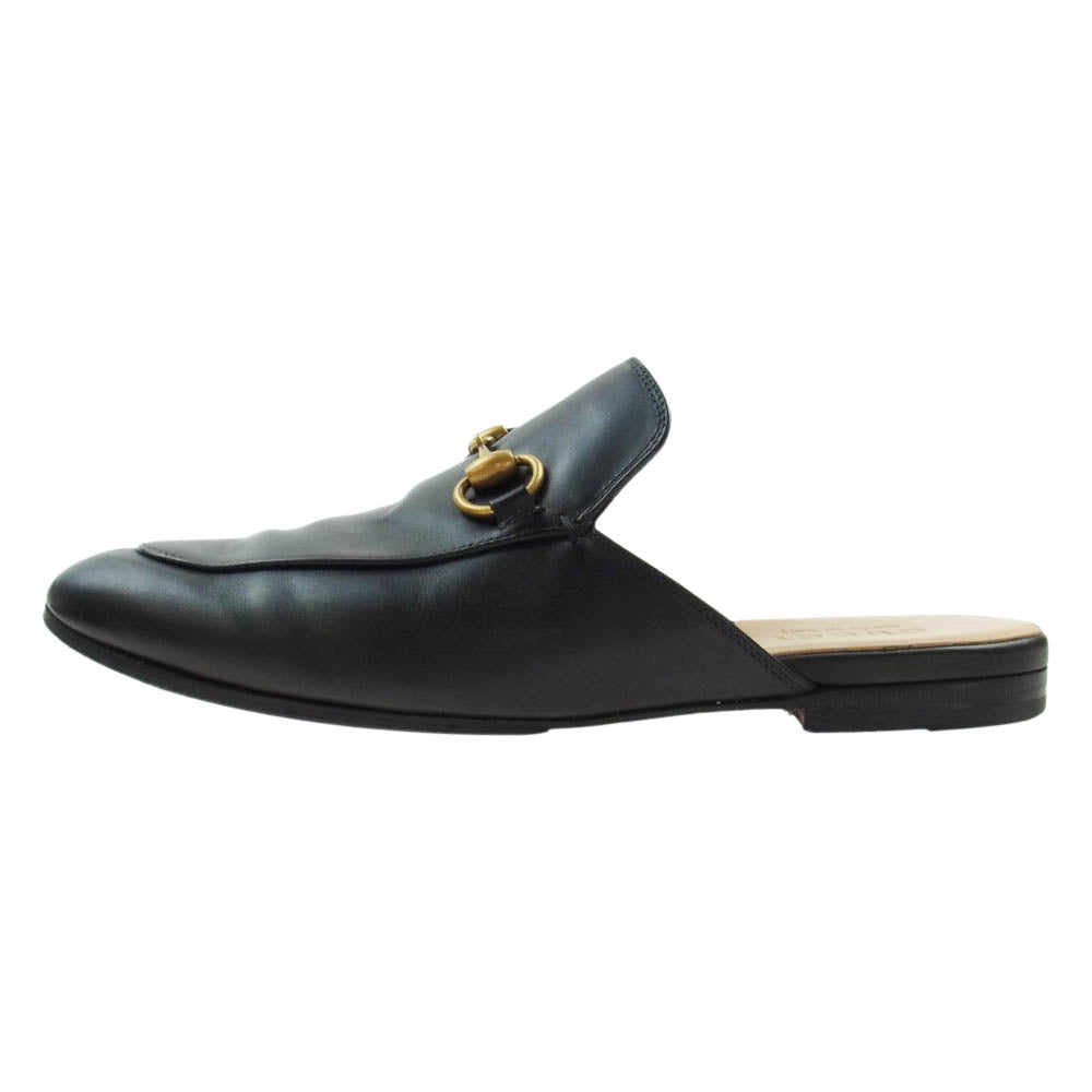 GUCCI グッチ 426219 ホースビット スリッポン レザー スリッパ ブラック系 6【中古】