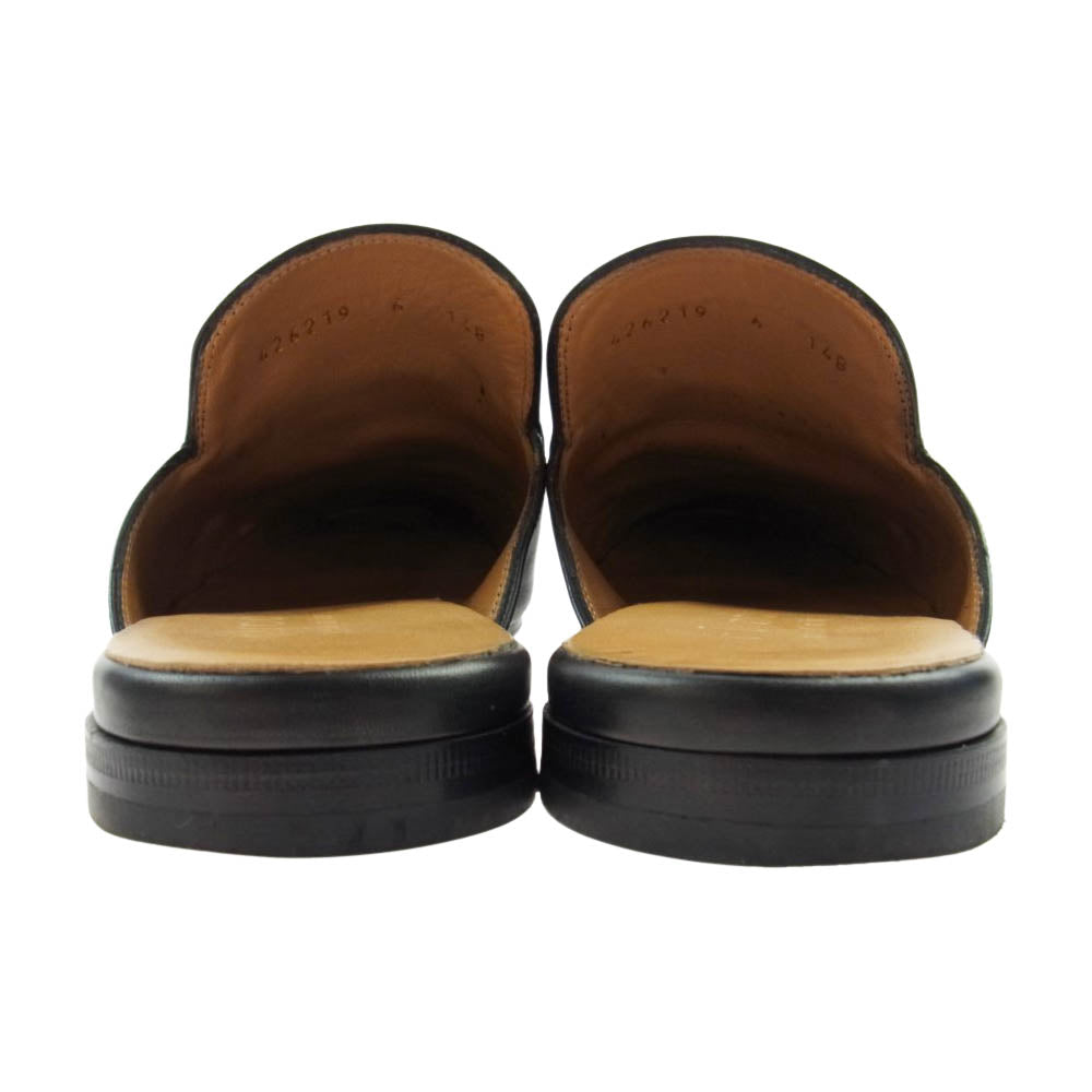 GUCCI グッチ 426219 ホースビット スリッポン レザー スリッパ ブラック系 6【中古】