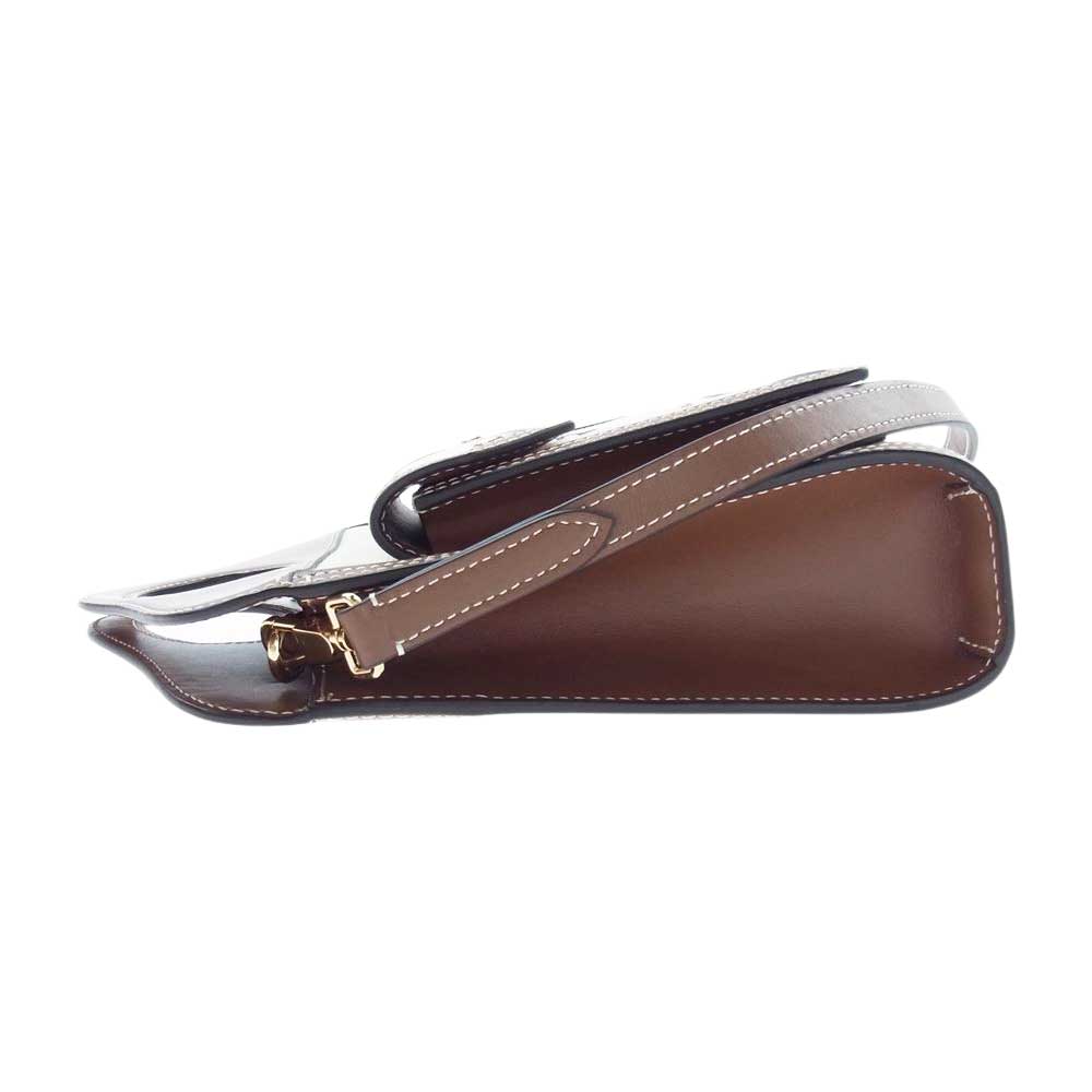 BURBERRY バーバリー Mini Two Tone Canvas & Leather Freya Bag ミニ ツートン バッグ ブラウン系 ベージュ系【中古】