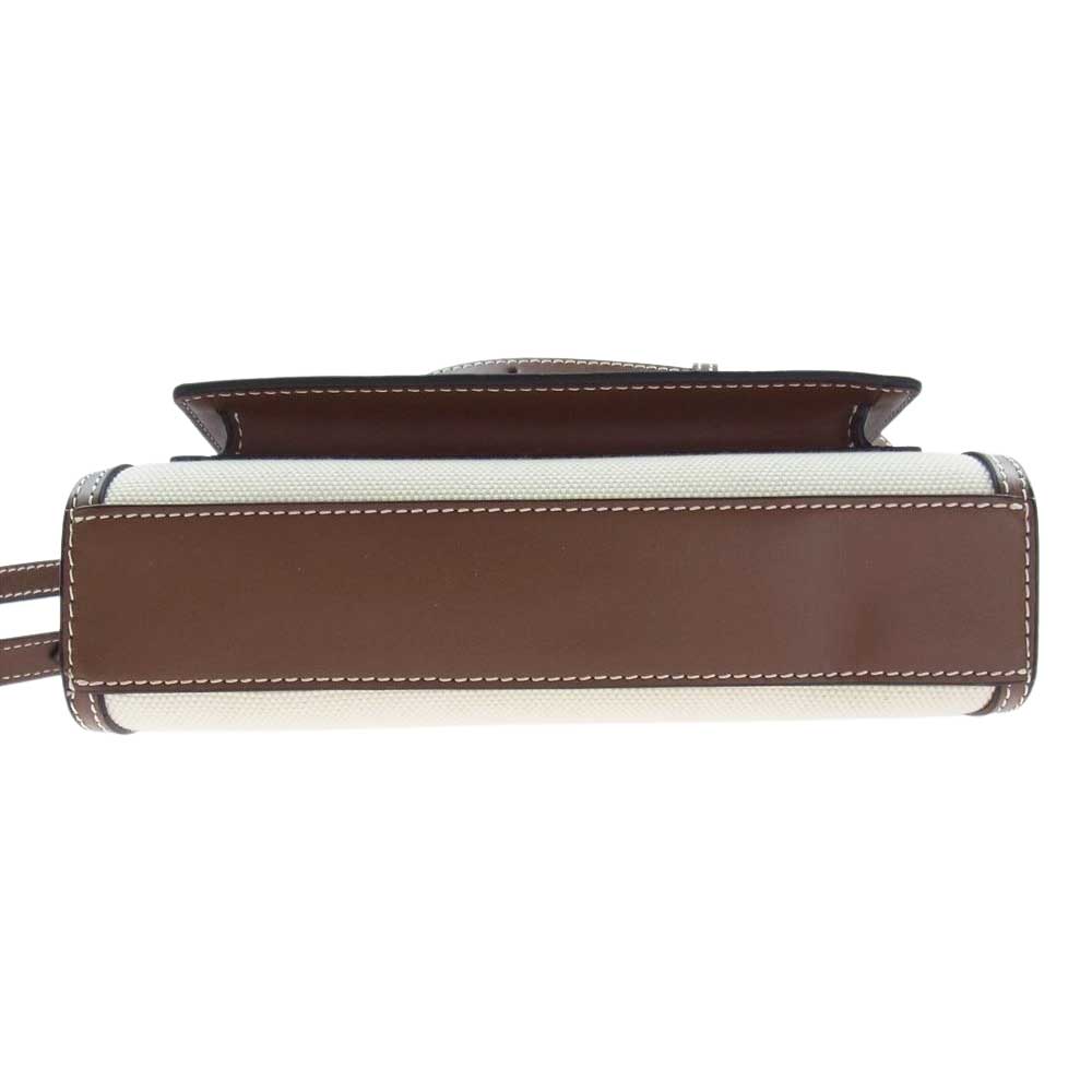 BURBERRY バーバリー Mini Two Tone Canvas & Leather Freya Bag ミニ ツートン バッグ ブラウン系 ベージュ系【中古】