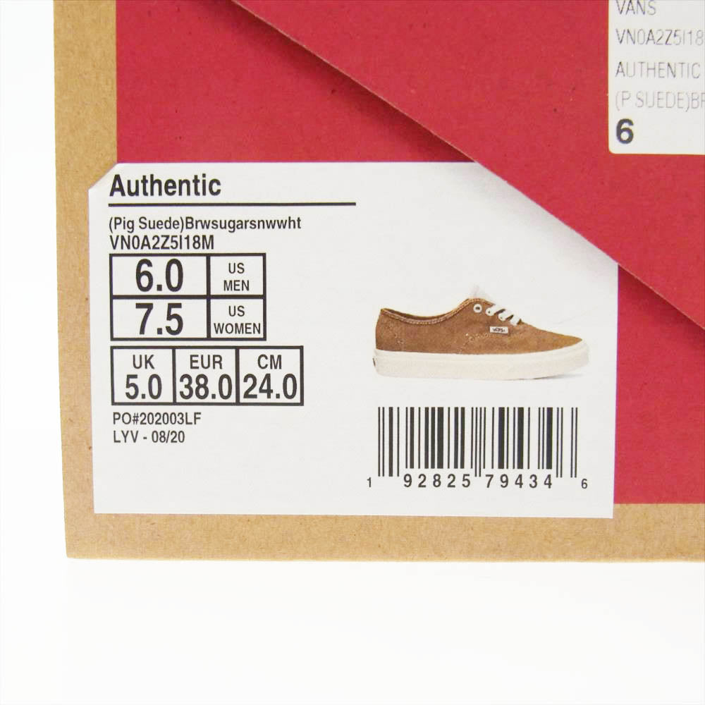 VANS バンズ × SHINZONE オーセンティック スエード ローカット スニーカー ライトブラウン系【中古】