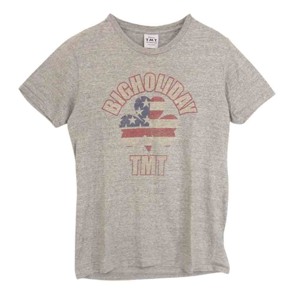 TMT ティーエムティー BIGHOLIDAY 星条旗 クローバーロゴ 半袖 Tシャツ グレー系 M【中古】