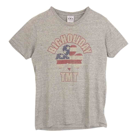 TMT ティーエムティー BIGHOLIDAY 星条旗 クローバーロゴ 半袖 Tシャツ グレー系 M【中古】