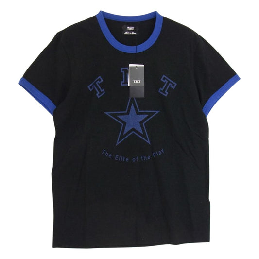TMT ティーエムティー TCS-S18SP03 S/SL ラフィー天竺TEE TMT STAR 半袖 トリム T シャツ ブラック系 M【極上美品】【中古】