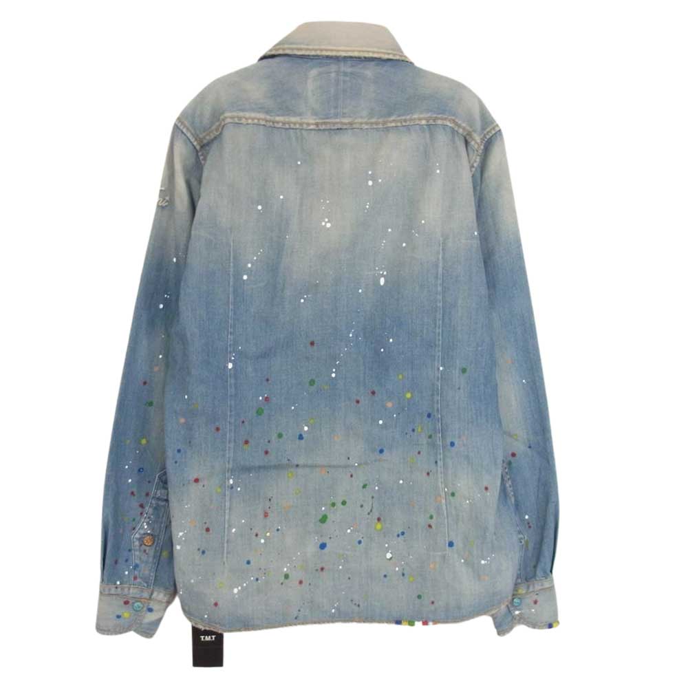 TMT ティーエムティー 恵覚まし TSH-S1901  HQ PAINT&CRUSH DENIM SHIRTS デニム 長袖 シャツ インディゴブルー系 S【極上美品】【中古】