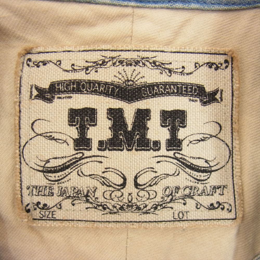 TMT ティーエムティー 恵覚まし TSH-S1901  HQ PAINT&CRUSH DENIM SHIRTS デニム 長袖 シャツ インディゴブルー系 S【極上美品】【中古】