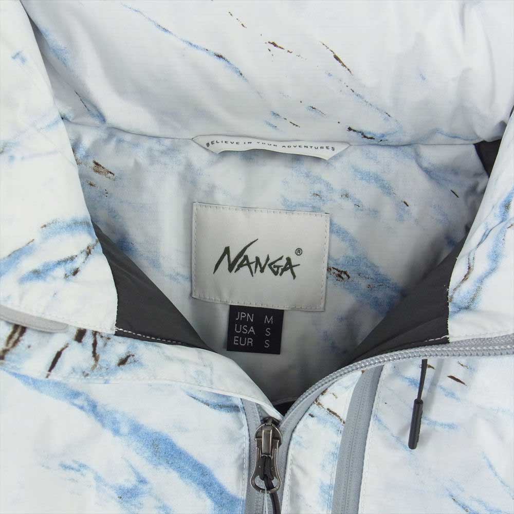 NANGA ナンガ N1ASM  AURORA STAND COLLAR DOWN JACKET MARBLE オーロラ スタンドカラー マーブル ダウン ジャケット ホワイト系 M【新古品】【未使用】【中古】