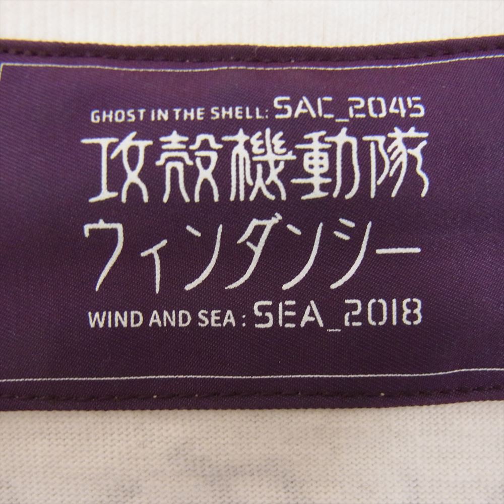 WIND AND SEA ウィンダンシー WDS-GITS-11 GHOST IN THE SHELL 攻殻機動隊 クルーネック 長袖 Tシャツ ホワイト系 XL【中古】