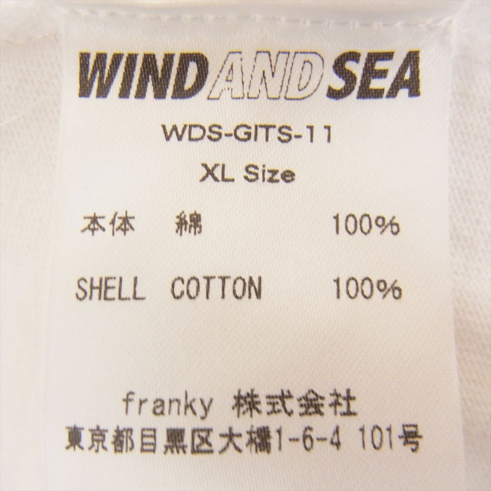 WIND AND SEA ウィンダンシー WDS-GITS-11 GHOST IN THE SHELL 攻殻機動隊 クルーネック 長袖 Tシャツ ホワイト系 XL【中古】