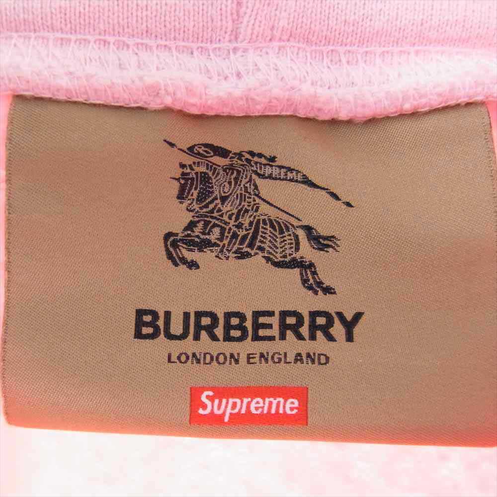 Supreme シュプリーム 22SS 【クリーニング済】Burberry Box Logo Hooded Sweatshirts バーバリー ボックスロゴフーデッドスウェットシャツ パーカー フーディ ピンク系 XL【中古】