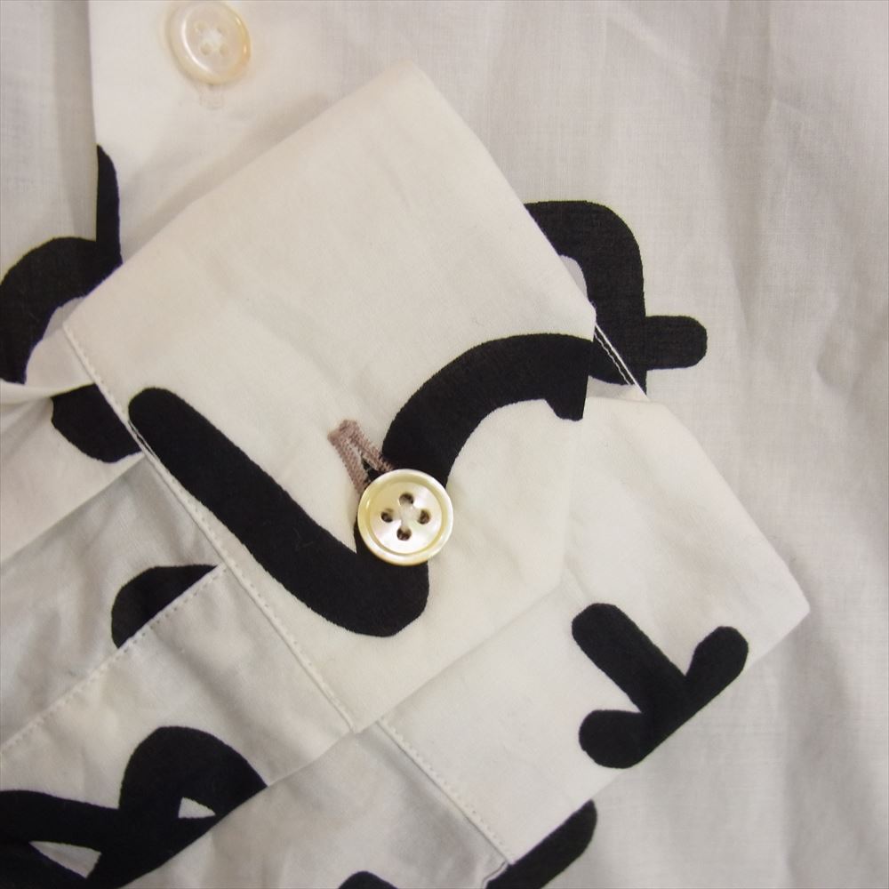 Paul Smith ポール・スミス Numbers ナンバープリント ナンバリング 総柄 長袖 シャツ ホワイト ホワイト系 S【中古】