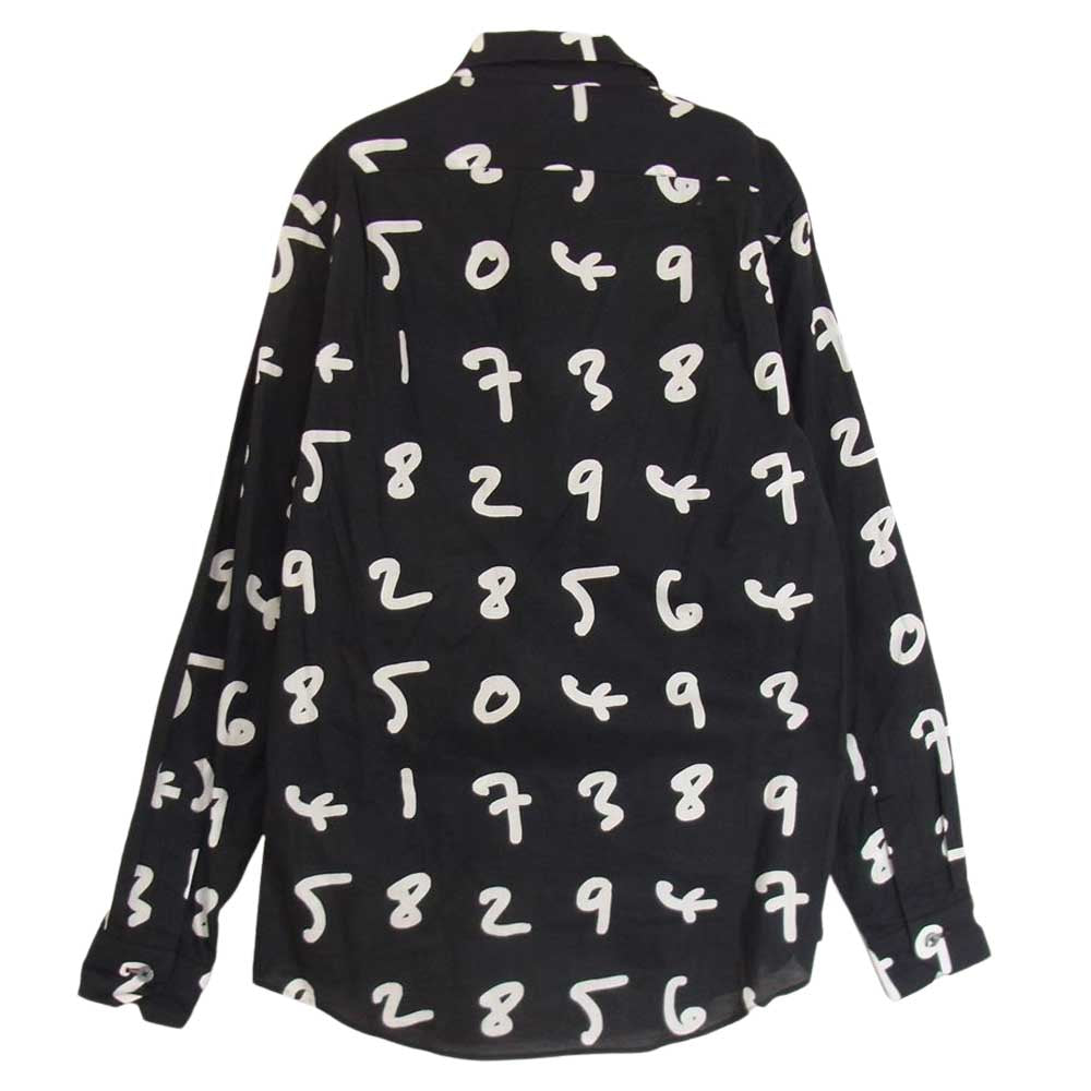 Paul Smith ポール・スミス PF-WR-77044 Numbers ナンバープリント ナンバリング 総柄 長袖 シャツ ブラック ブラック系 S【中古】