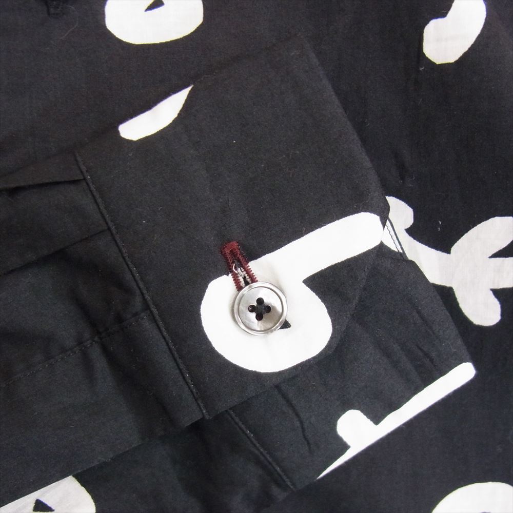 Paul Smith ポール・スミス PF-WR-77044 Numbers ナンバープリント ナンバリング 総柄 長袖 シャツ ブラック ブラック系 S【中古】