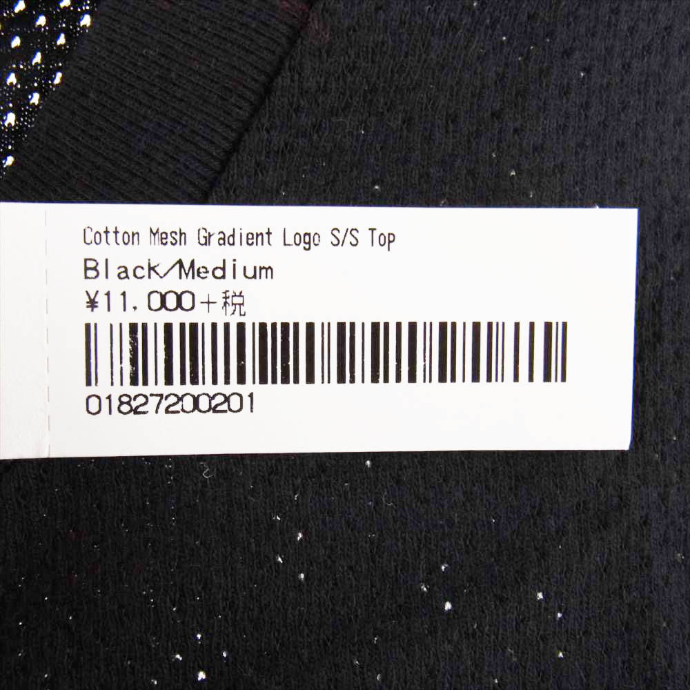 Supreme シュプリーム 20SS Cotton Mesh Gradient Logo S/S Top グラディエント メッシュ ロゴ 半袖Tシャツ ブラック系 M【中古】