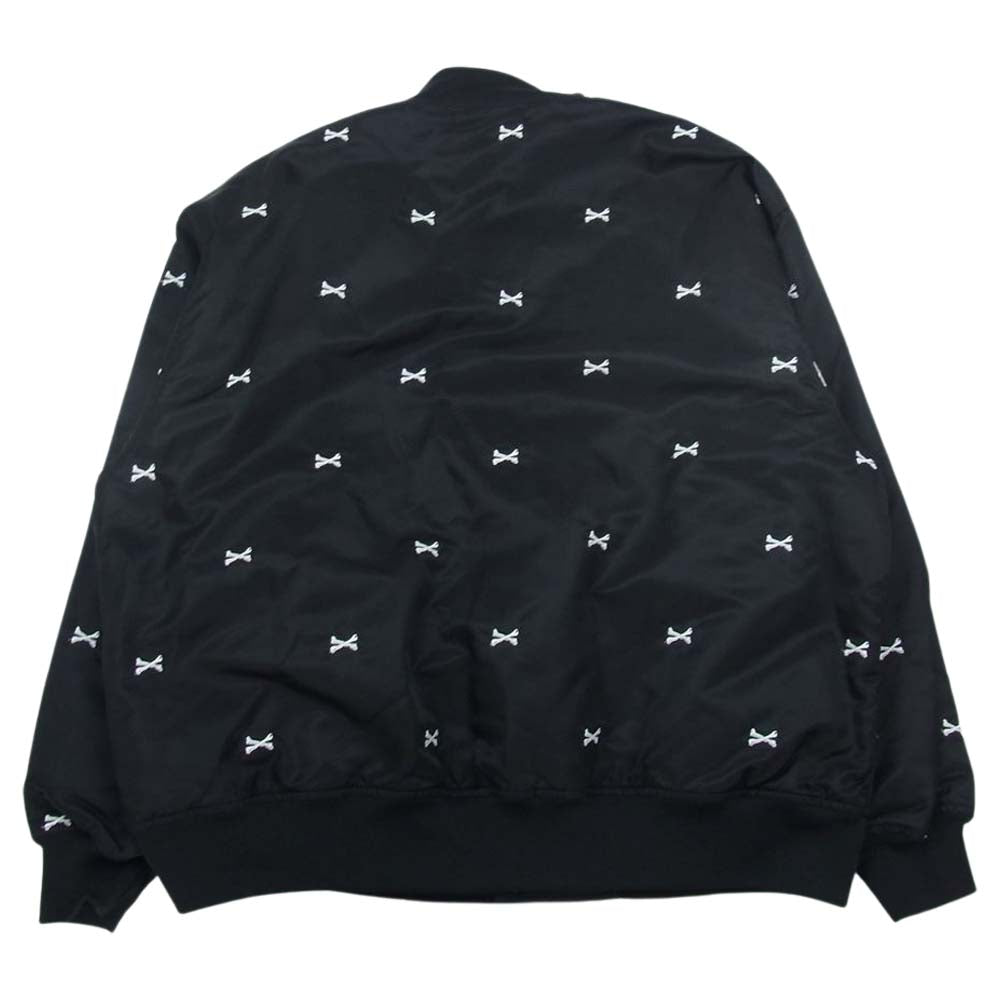WTAPS ダブルタップス 22SS 221TQDT-JKM01 TEAM / JACKET / NYLON . TWILL . TEXTILE クロスボーン ナイロンツイル テキスタイル チーム ジャケット ブルゾン ブラック系 3【美品】【中古】