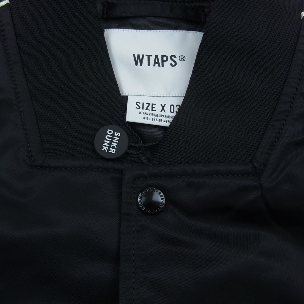 WTAPS ダブルタップス 22SS 221TQDT-JKM01 TEAM / JACKET / NYLON . TWILL . TEXTILE クロスボーン ナイロンツイル テキスタイル チーム ジャケット ブルゾン ブラック系 3【美品】【中古】