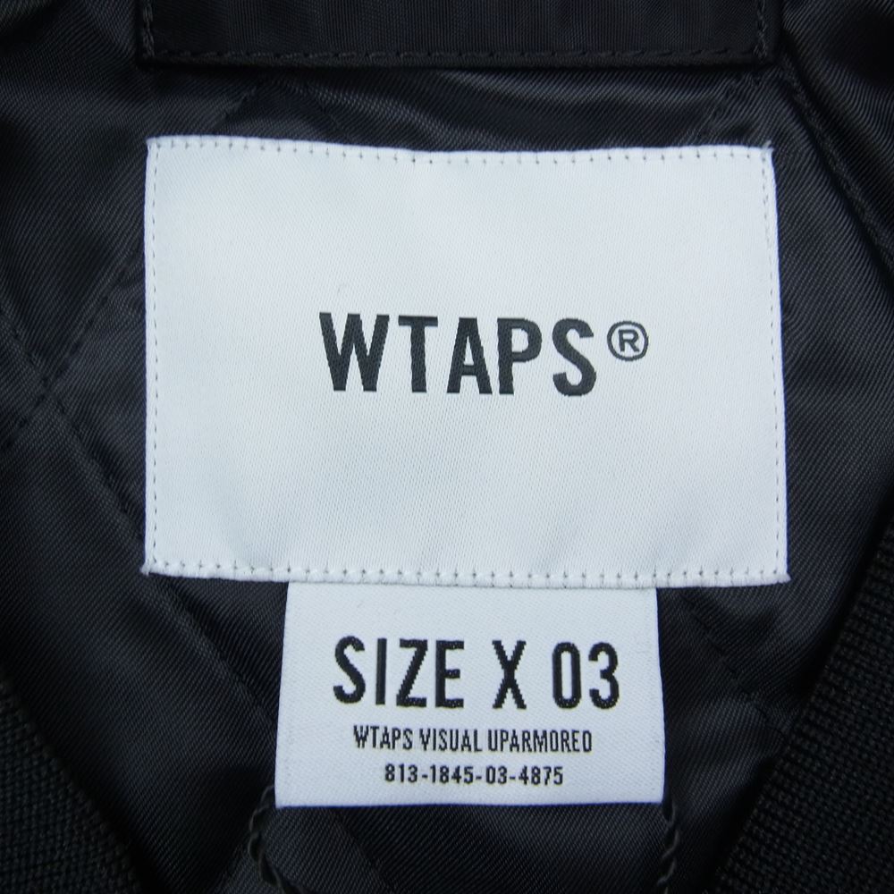 WTAPS ダブルタップス 22SS 221TQDT-JKM01 TEAM / JACKET / NYLON . TWILL . TEXTILE クロスボーン ナイロンツイル テキスタイル チーム ジャケット ブルゾン ブラック系 3【美品】【中古】