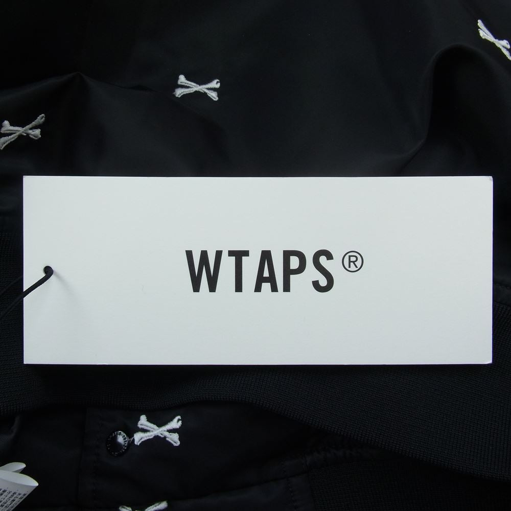 WTAPS ダブルタップス 22SS 221TQDT-JKM01 TEAM / JACKET / NYLON . TWILL . TEXTILE クロスボーン ナイロンツイル テキスタイル チーム ジャケット ブルゾン ブラック系 3【美品】【中古】